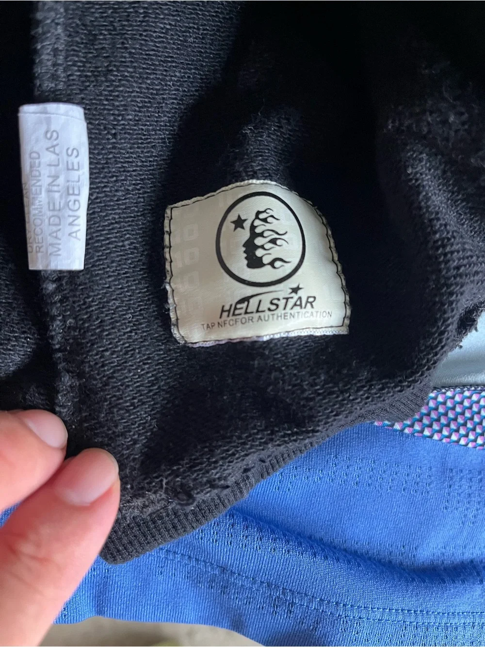 HELLSTAR Black Crewneck Hoodie with White Logo